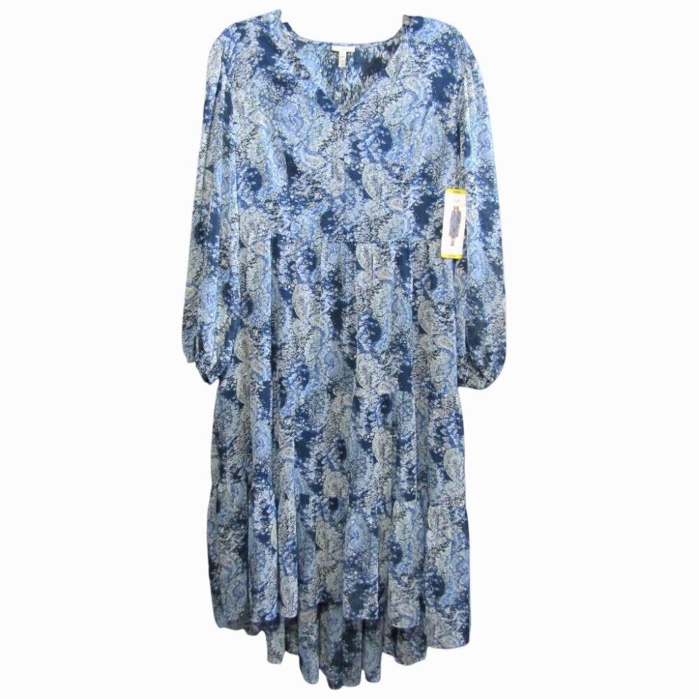 Joie Blue Parisian Paisley Maxi Dress Size M Tiered Lined Midi Boho Chic New Tag